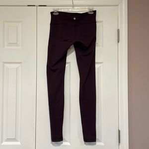 Lululemon deep purple / plum leggings, size 6